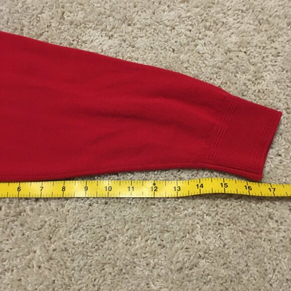 Vintage Candy Apple Red Knit Double Breasted Academic Sweater - Picture 12 of 12